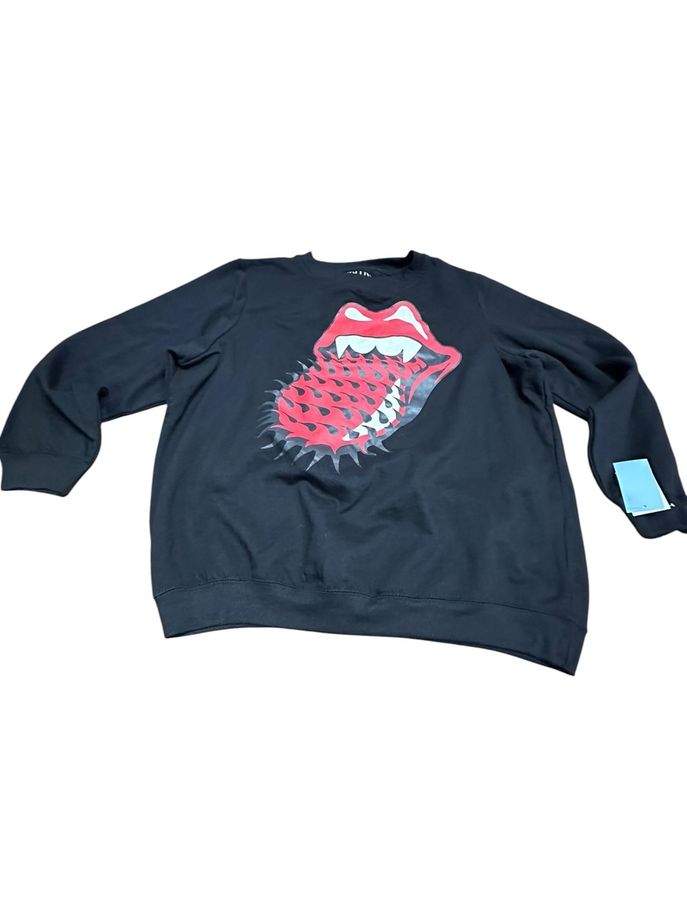 Black Crowes  Sweatshirt XXL  Black Pullover Tongue‎ Lips Long Sleeve